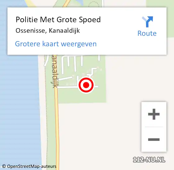 Locatie op kaart van de 112 melding: Politie Met Grote Spoed Naar Ossenisse, Kanaaldijk op 17 december 2023 11:34