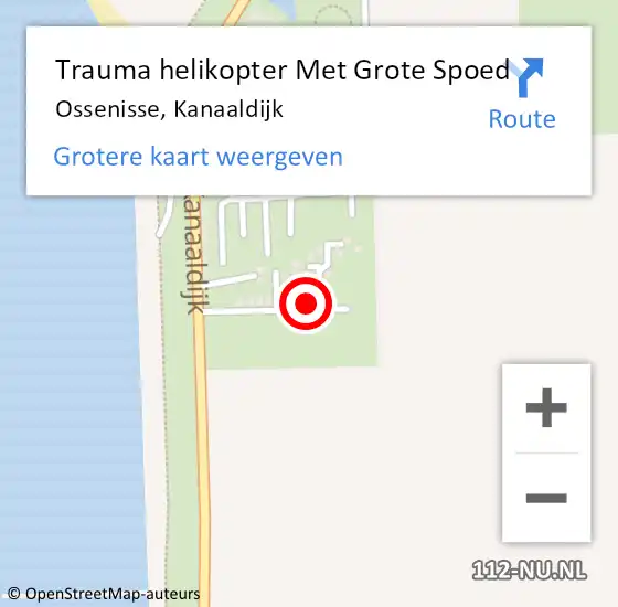 Locatie op kaart van de 112 melding: Trauma helikopter Met Grote Spoed Naar Ossenisse, Kanaaldijk op 17 december 2023 11:38
