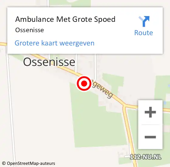 Locatie op kaart van de 112 melding: Ambulance Met Grote Spoed Naar Ossenisse op 17 december 2023 11:38