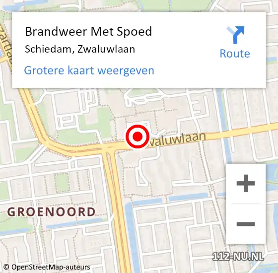 Locatie op kaart van de 112 melding: Brandweer Met Spoed Naar Schiedam, Zwaluwlaan op 17 december 2023 14:18