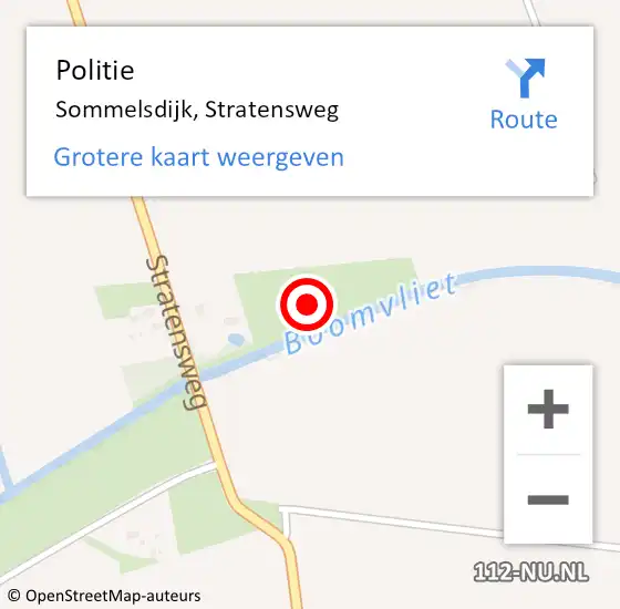 Locatie op kaart van de 112 melding: Politie Sommelsdijk, Stratensweg op 17 december 2023 15:02