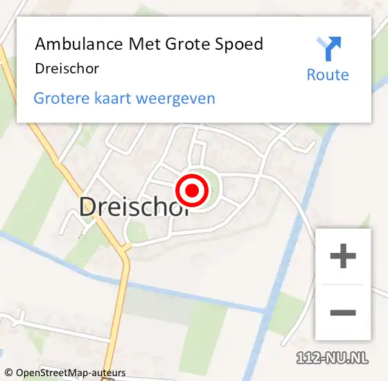 Locatie op kaart van de 112 melding: Ambulance Met Grote Spoed Naar Dreischor op 17 december 2023 15:32