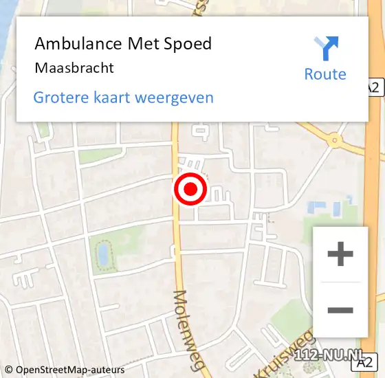 Locatie op kaart van de 112 melding: Ambulance Met Spoed Naar Maasbracht op 17 december 2023 17:51
