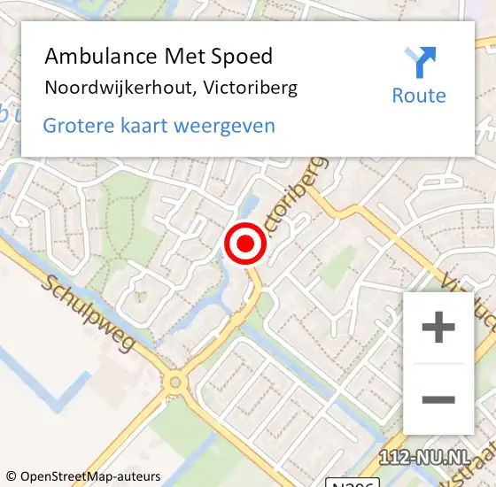 Locatie op kaart van de 112 melding: Ambulance Met Spoed Naar Noordwijkerhout, Victoriberg op 17 december 2023 23:59