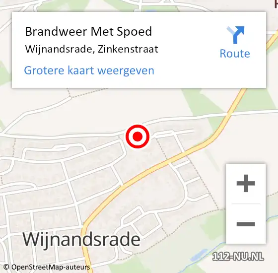 Locatie op kaart van de 112 melding: Brandweer Met Spoed Naar Wijnandsrade, Zinkenstraat op 18 december 2023 01:22