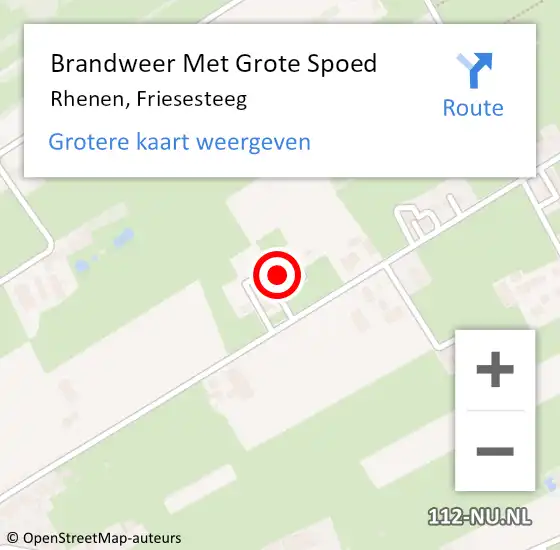 Locatie op kaart van de 112 melding: Brandweer Met Grote Spoed Naar Rhenen, Friesesteeg op 18 december 2023 10:09