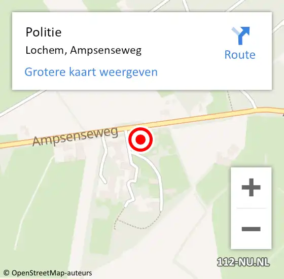 Locatie op kaart van de 112 melding: Politie Lochem, Ampsenseweg op 18 december 2023 15:59