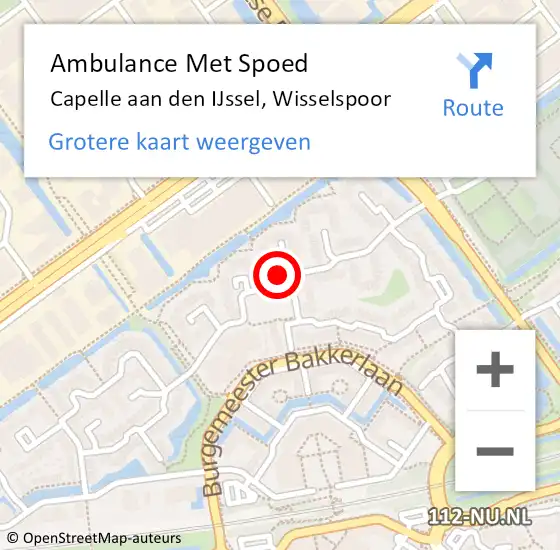 Locatie op kaart van de 112 melding: Ambulance Met Spoed Naar Capelle aan den IJssel, Wisselspoor op 18 december 2023 16:06