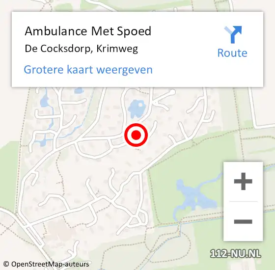 Locatie op kaart van de 112 melding: Ambulance Met Spoed Naar De Cocksdorp, Krimweg op 18 december 2023 16:28