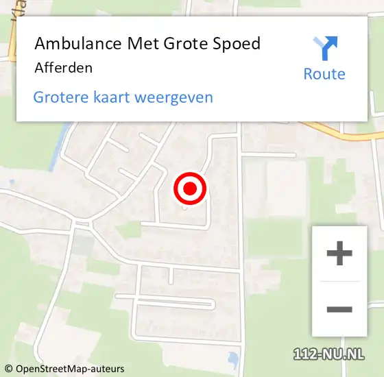 Locatie op kaart van de 112 melding: Ambulance Met Grote Spoed Naar Afferden op 18 december 2023 16:53