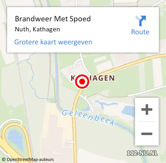 Locatie op kaart van de 112 melding: Brandweer Met Spoed Naar Nuth, Kathagen op 18 december 2023 18:33
