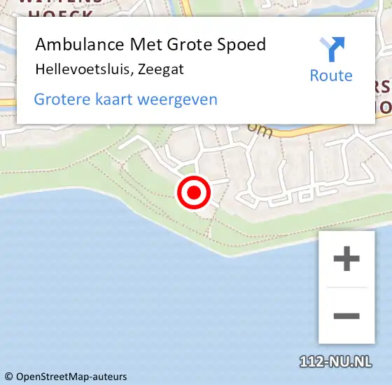 Locatie op kaart van de 112 melding: Ambulance Met Grote Spoed Naar Hellevoetsluis, Zeegat op 18 december 2023 19:38