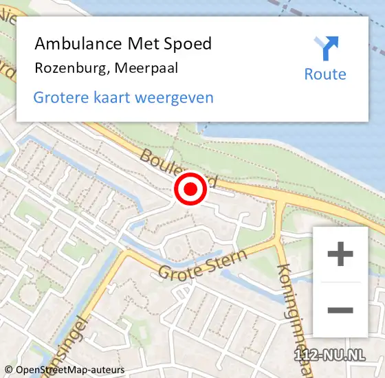 Locatie op kaart van de 112 melding: Ambulance Met Spoed Naar Rozenburg, Meerpaal op 18 december 2023 20:14