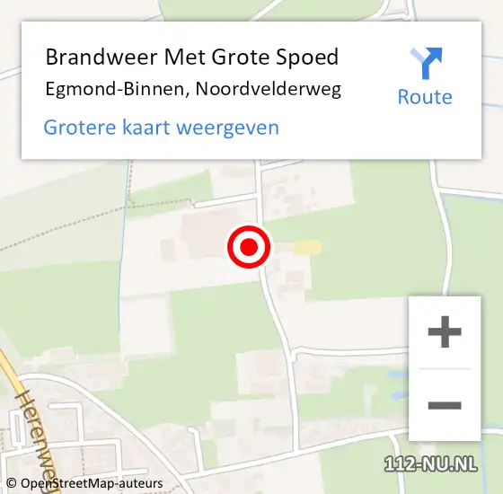Locatie op kaart van de 112 melding: Brandweer Met Grote Spoed Naar Egmond-Binnen, Noordvelderweg op 18 december 2023 22:52