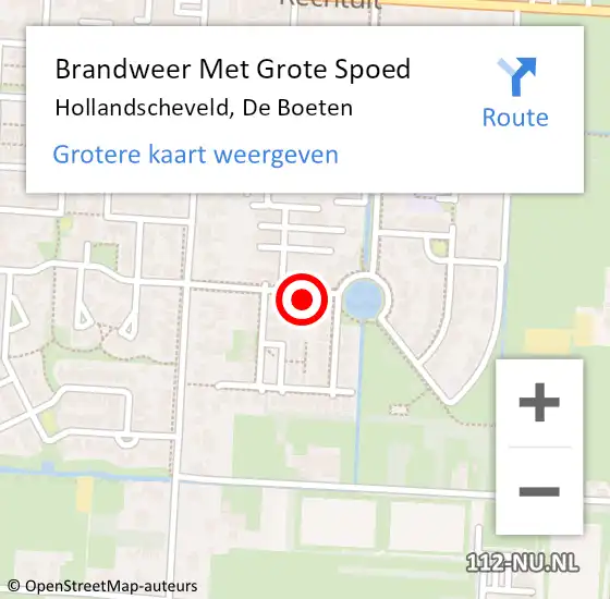 Locatie op kaart van de 112 melding: Brandweer Met Grote Spoed Naar Hollandscheveld, De Boeten op 19 december 2023 00:03