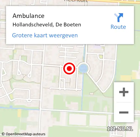 Locatie op kaart van de 112 melding: Ambulance Hollandscheveld, De Boeten op 19 december 2023 00:03