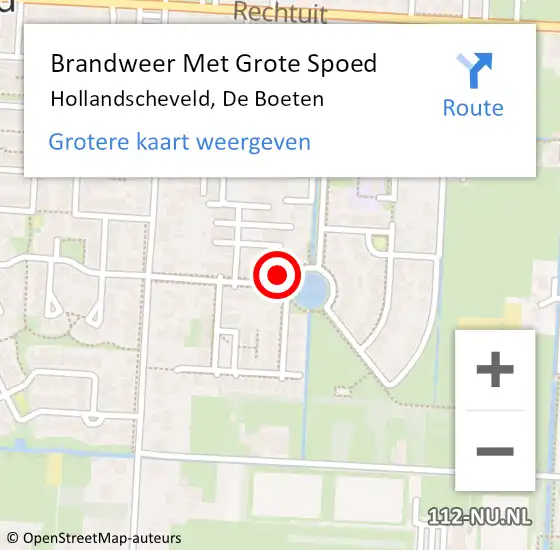 Locatie op kaart van de 112 melding: Brandweer Met Grote Spoed Naar Hollandscheveld, De Boeten op 19 december 2023 00:14