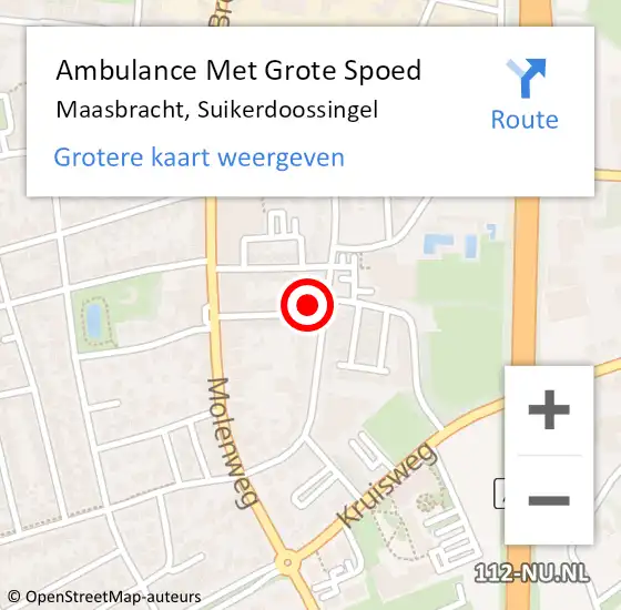 Locatie op kaart van de 112 melding: Ambulance Met Grote Spoed Naar Maasbracht, Suikerdoossingel op 19 december 2023 00:17