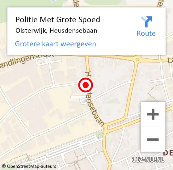 Locatie op kaart van de 112 melding: Politie Met Grote Spoed Naar Oisterwijk, Heusdensebaan op 19 december 2023 07:03