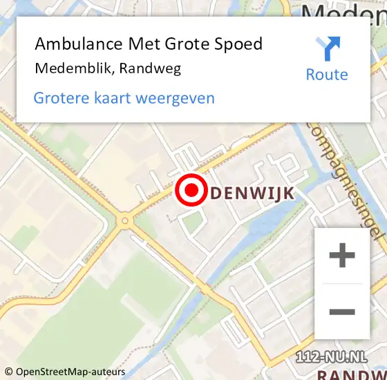 Locatie op kaart van de 112 melding: Ambulance Met Grote Spoed Naar Medemblik, Randweg op 19 december 2023 07:34