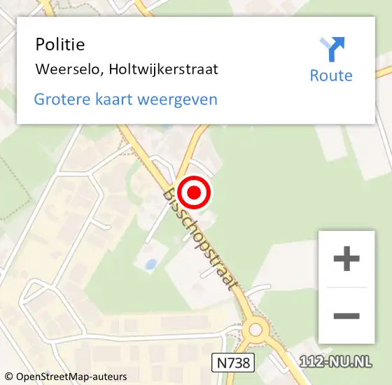 Locatie op kaart van de 112 melding: Politie Weerselo, Holtwijkerstraat op 19 december 2023 08:06