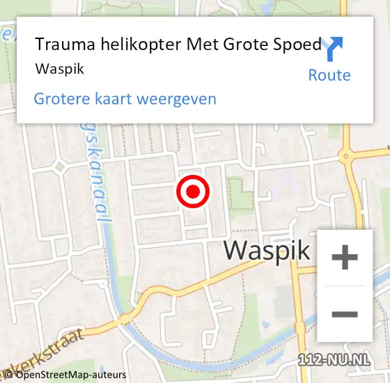 Locatie op kaart van de 112 melding: Trauma helikopter Met Grote Spoed Naar Waspik op 19 december 2023 08:15