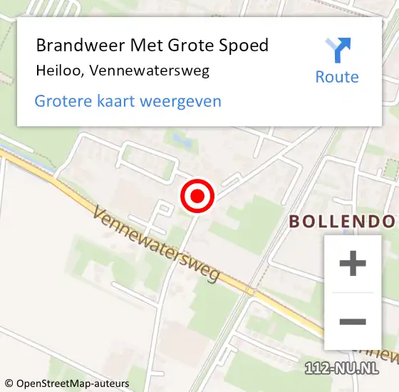 Locatie op kaart van de 112 melding: Brandweer Met Grote Spoed Naar Heiloo, Vennewatersweg op 19 december 2023 08:18