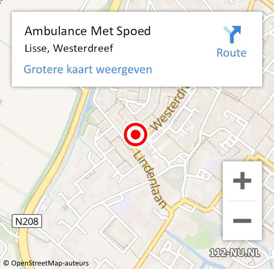 Locatie op kaart van de 112 melding: Ambulance Met Spoed Naar Lisse, Westerdreef op 19 december 2023 08:32