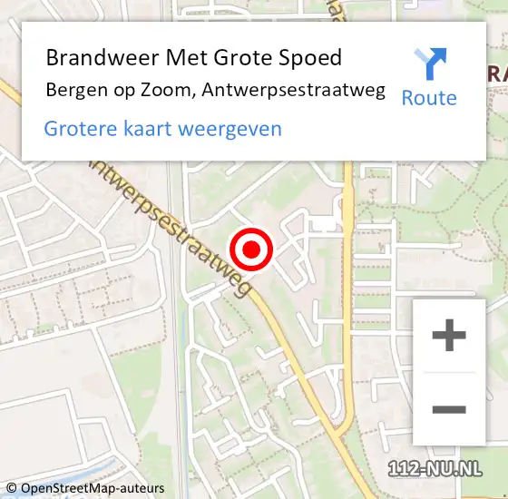 Locatie op kaart van de 112 melding: Brandweer Met Grote Spoed Naar Bergen op Zoom, Antwerpsestraatweg op 19 december 2023 08:34