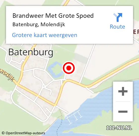 Locatie op kaart van de 112 melding: Brandweer Met Grote Spoed Naar Batenburg, Molendijk op 19 december 2023 08:59
