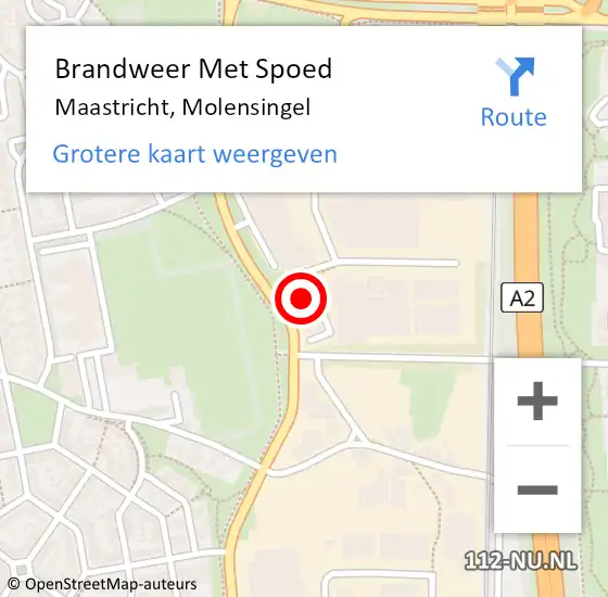 Locatie op kaart van de 112 melding: Brandweer Met Spoed Naar Maastricht, Molensingel op 19 december 2023 11:12