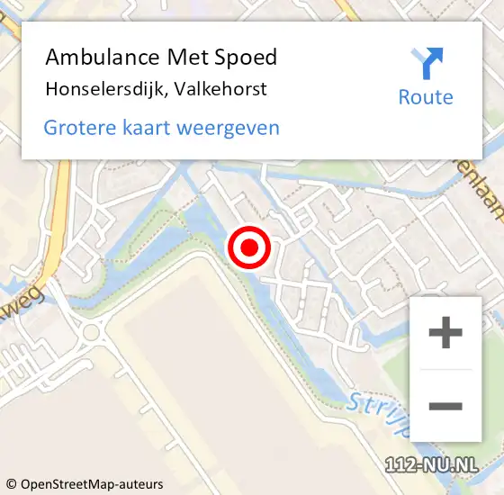 Locatie op kaart van de 112 melding: Ambulance Met Spoed Naar Honselersdijk, Valkehorst op 19 december 2023 11:23