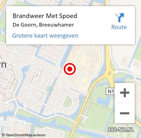 Locatie op kaart van de 112 melding: Brandweer Met Spoed Naar De Goorn, Breeuwhamer op 19 december 2023 13:52