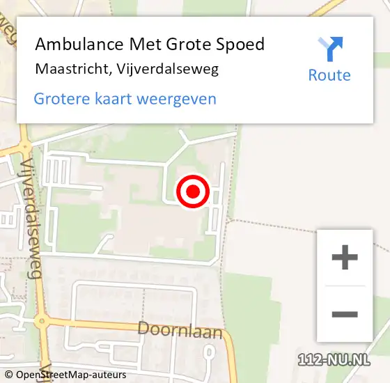 Locatie op kaart van de 112 melding: Ambulance Met Grote Spoed Naar Maastricht, Vijverdalseweg op 19 december 2023 14:19