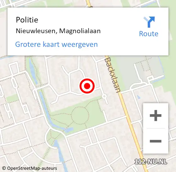 Locatie op kaart van de 112 melding: Politie Nieuwleusen, Magnolialaan op 19 december 2023 14:56
