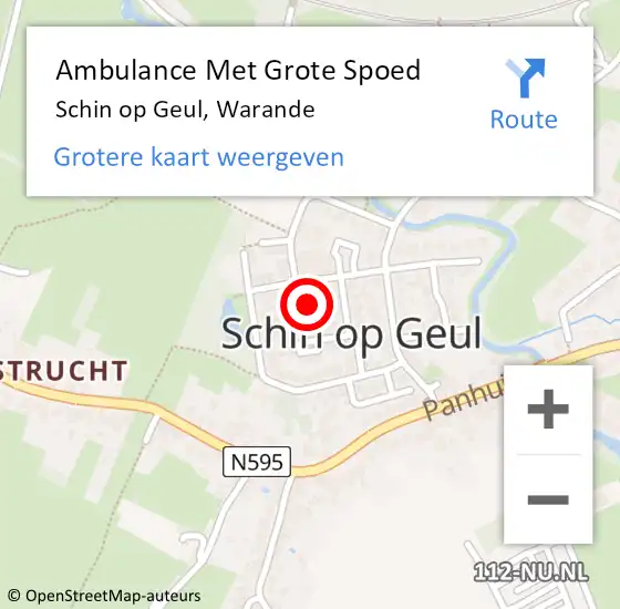 Locatie op kaart van de 112 melding: Ambulance Met Grote Spoed Naar Schin op Geul, Warande op 19 december 2023 15:18