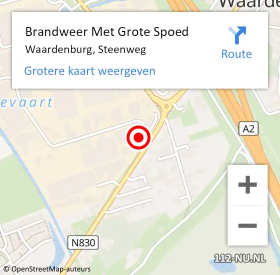 Locatie op kaart van de 112 melding: Brandweer Met Grote Spoed Naar Waardenburg, Steenweg op 19 december 2023 16:23