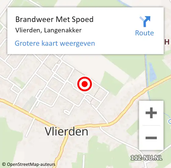 Locatie op kaart van de 112 melding: Brandweer Met Spoed Naar Vlierden, Langenakker op 19 december 2023 17:07