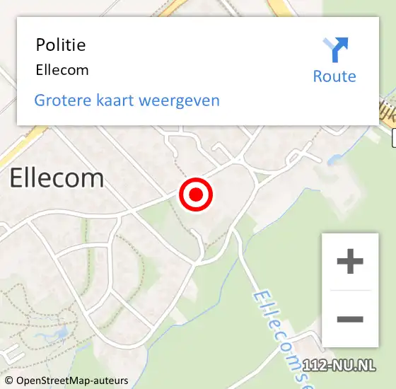 Locatie op kaart van de 112 melding: Politie Ellecom op 19 december 2023 17:16