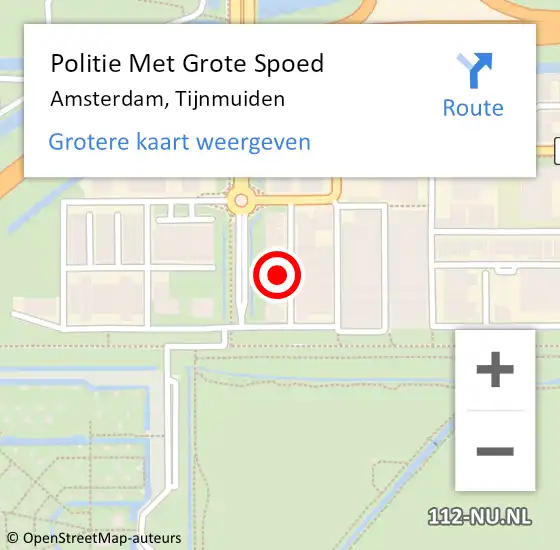 Locatie op kaart van de 112 melding: Politie Met Grote Spoed Naar Amsterdam, Tijnmuiden op 19 december 2023 17:50