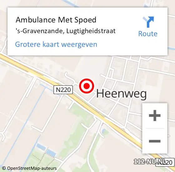 Locatie op kaart van de 112 melding: Ambulance Met Spoed Naar 's-Gravenzande, Lugtigheidstraat op 19 december 2023 18:30