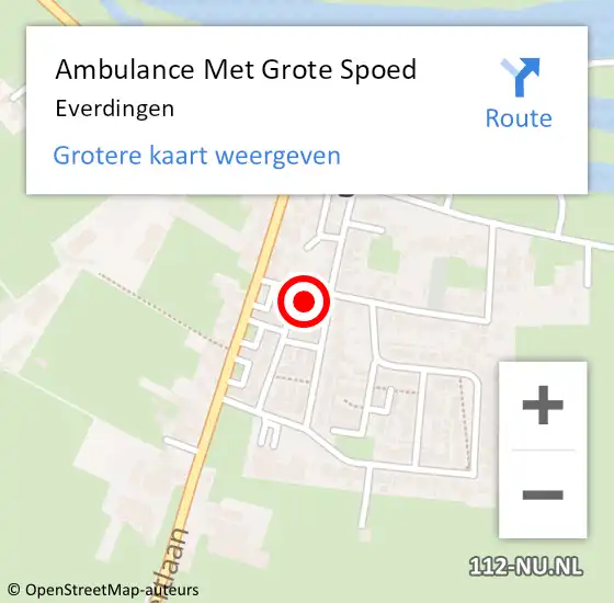 Locatie op kaart van de 112 melding: Ambulance Met Grote Spoed Naar Everdingen op 19 december 2023 19:26