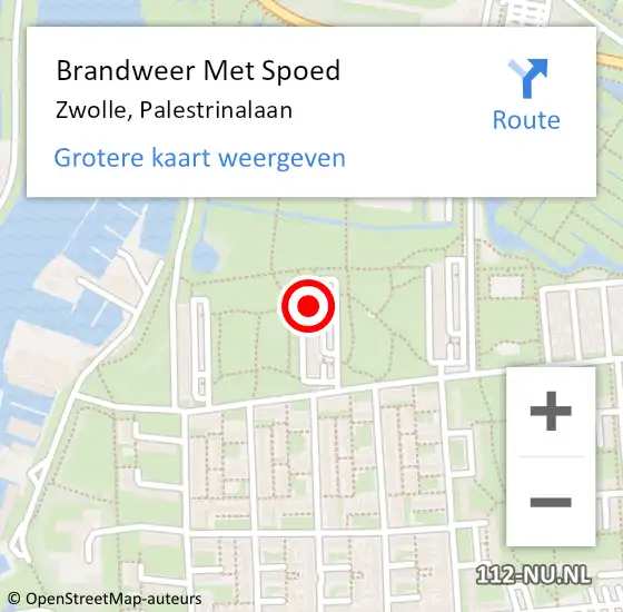 Locatie op kaart van de 112 melding: Brandweer Met Spoed Naar Zwolle, Palestrinalaan op 19 december 2023 20:35