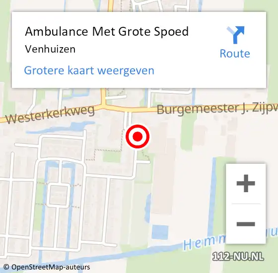 Locatie op kaart van de 112 melding: Ambulance Met Grote Spoed Naar Venhuizen op 20 december 2023 02:39