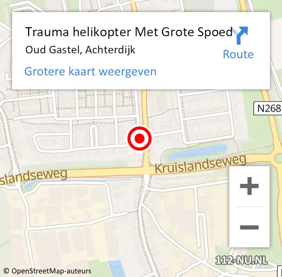 Locatie op kaart van de 112 melding: Trauma helikopter Met Grote Spoed Naar Oud Gastel, Achterdijk op 20 december 2023 07:52