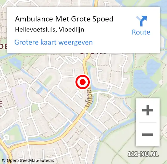 Locatie op kaart van de 112 melding: Ambulance Met Grote Spoed Naar Hellevoetsluis, Vloedlijn op 20 december 2023 10:42
