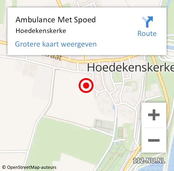 Locatie op kaart van de 112 melding: Ambulance Met Spoed Naar Hoedekenskerke op 20 december 2023 12:25