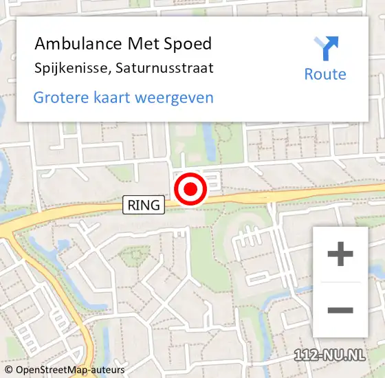 Locatie op kaart van de 112 melding: Ambulance Met Spoed Naar Spijkenisse, Saturnusstraat op 20 december 2023 12:41
