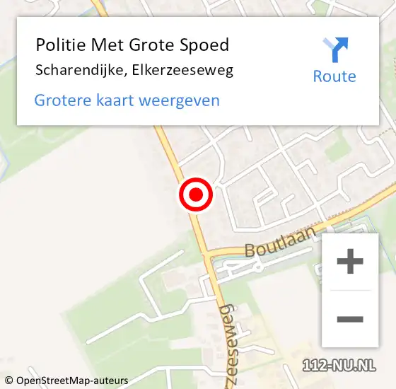 Locatie op kaart van de 112 melding: Politie Met Grote Spoed Naar Scharendijke, Elkerzeeseweg op 20 december 2023 13:00