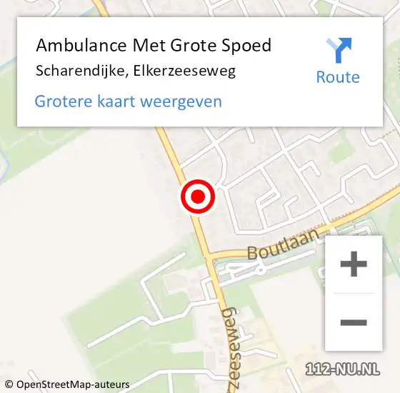 Locatie op kaart van de 112 melding: Ambulance Met Grote Spoed Naar Scharendijke, Elkerzeeseweg op 20 december 2023 13:00